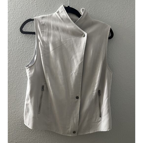 Banana Republic Women's Light Gray Sleeveless Drapey Vest Blazer Size 10P - Picture 5 of 10